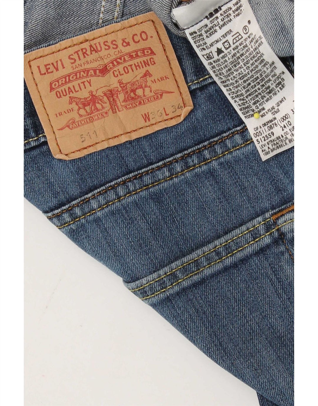 Levi's Jean Slim 511 Femme W36 L27 Bleu Coton