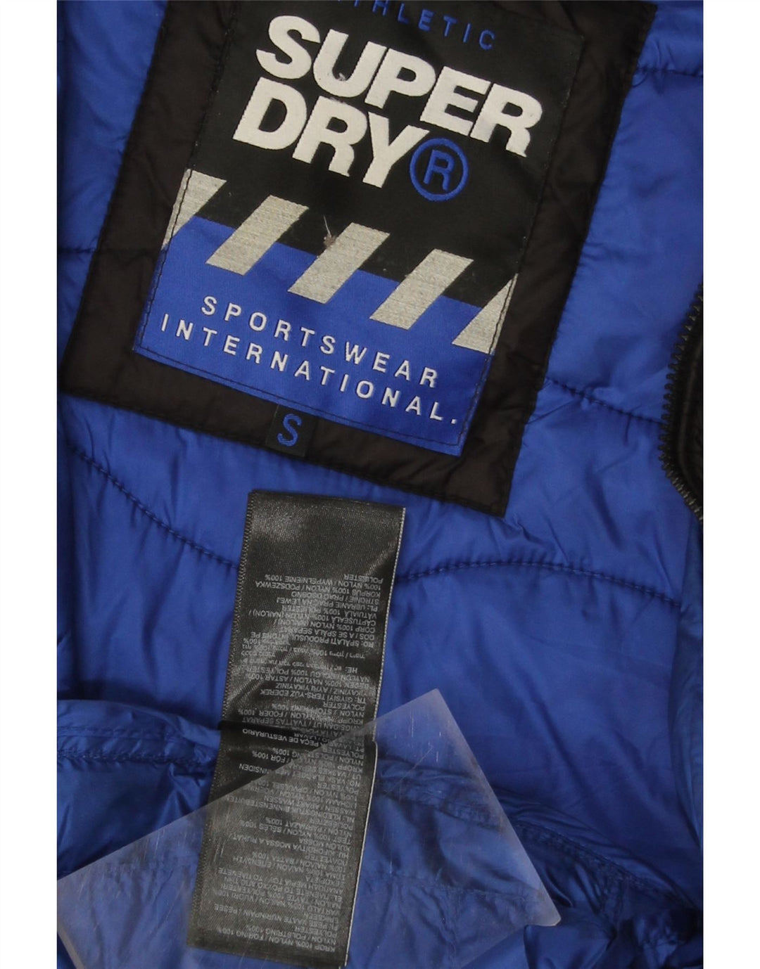 SUPERDRY Veste matelassée à capuche pour hommes UK 36 Small Black Nylon