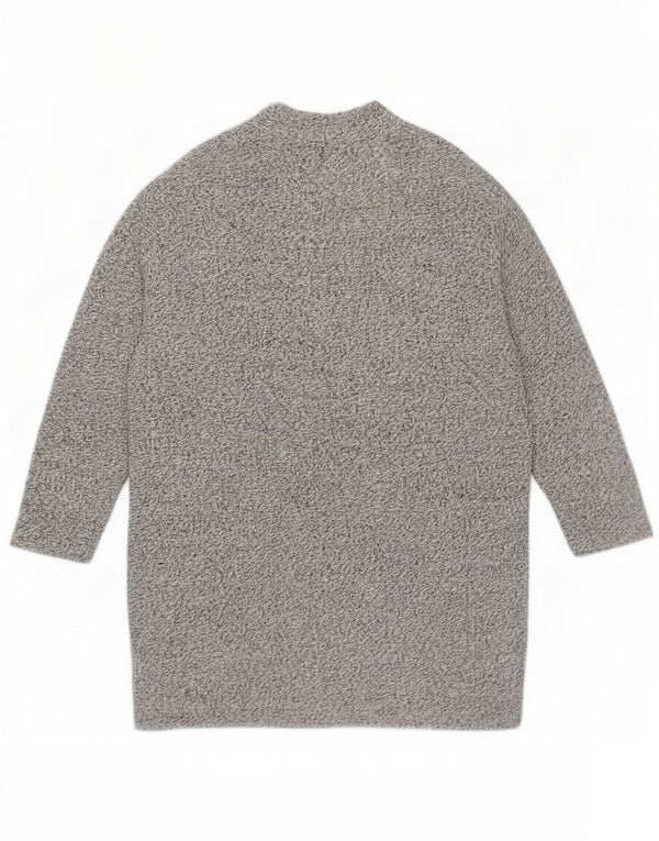 Zara Womens Open Cardigan Sweater UK 16 Large Gris Polyester