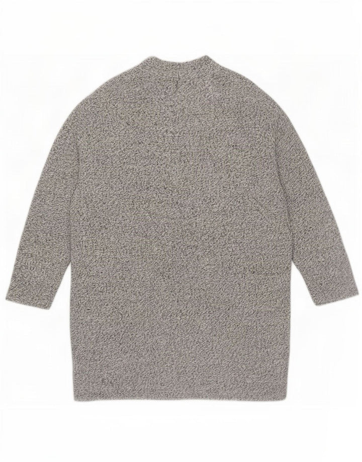Zara Womens Open Cardigan Sweater UK 16 Large Gris Polyester