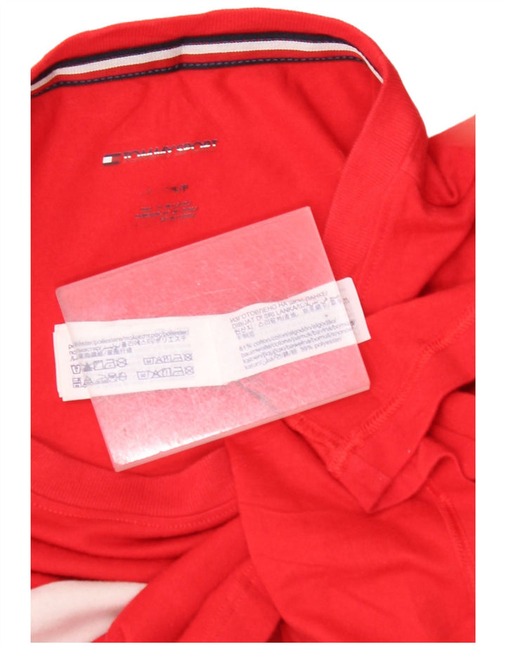 TOMMY HILFIGER T-Shirt Graphique Homme Rouge Moyen Colourblock Cotton