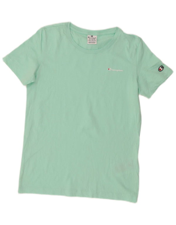 Champion T-Shirt Femme Top UK 12 Coton Turquoise Moyen