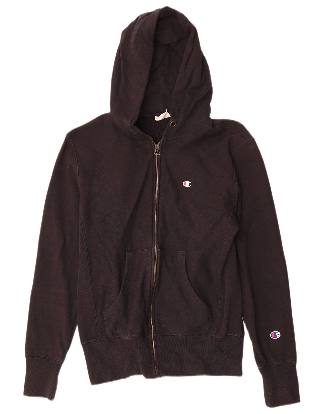 Champion Pull à capuche zippé Reverse Weave pour femme UK 10 Petit coton noir