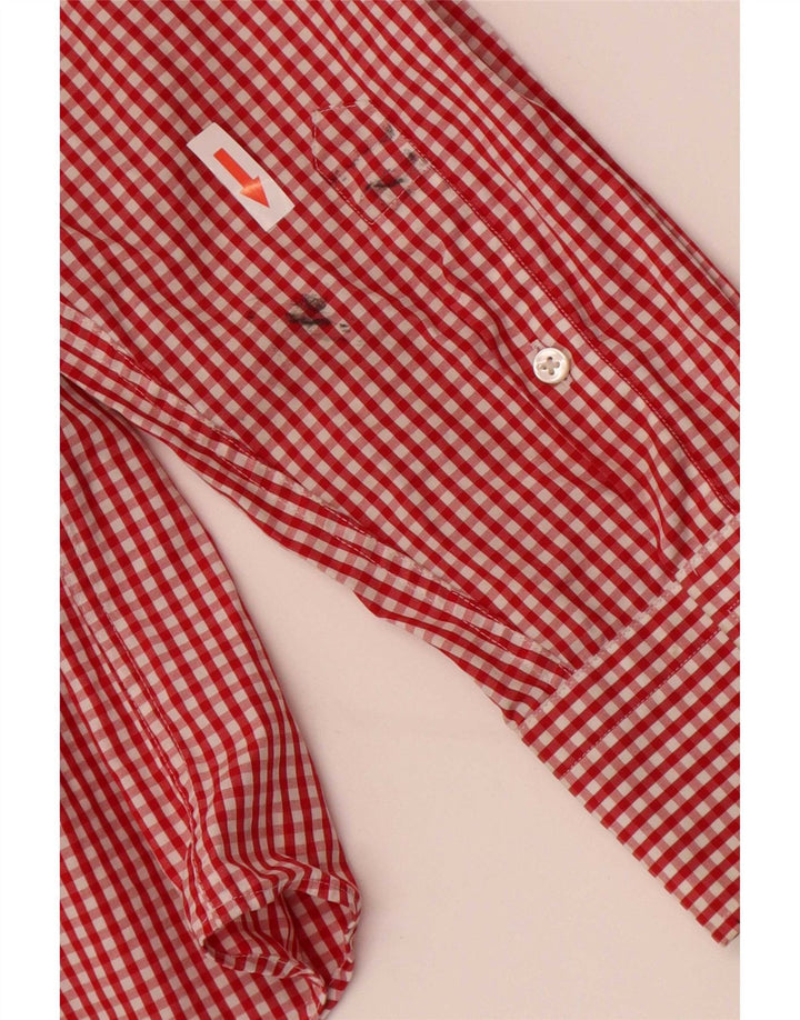Hugo Boss Chemise coupe régulière pour homme Taille 41 16 Grand coton vichy rouge