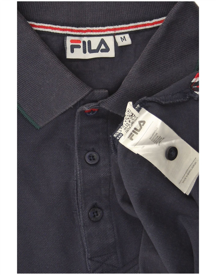 FILA Polo à Manches Longues Homme Bleu Marine Moyen Coton