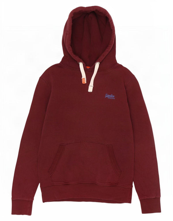 Superdry Pull à capuche pour homme en coton bordeaux Large