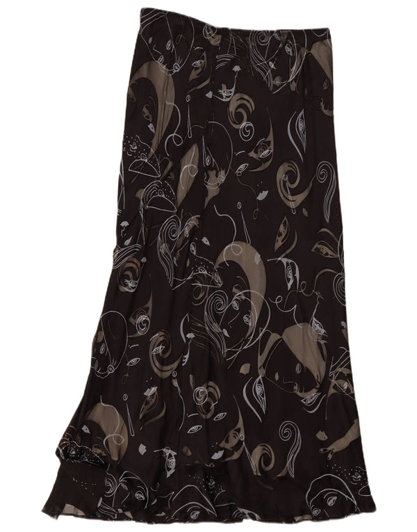 Fenn Wright Manson Jupe longue pour femme UK 16 Large W32 Noir Paisley Soie
