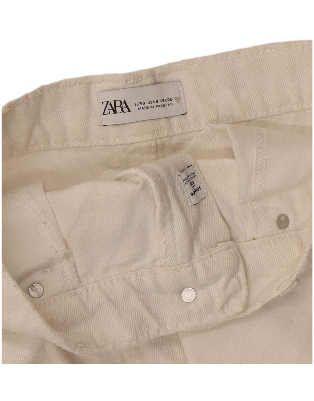 Zara Femme Jupe En Jean Petit W28 Coton Blanc