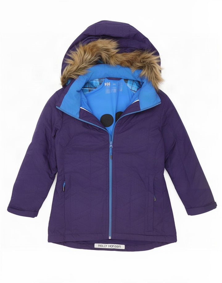 Helly Hansen Veste de ski à capuche pour femme UK 14 Large Violet Polyester