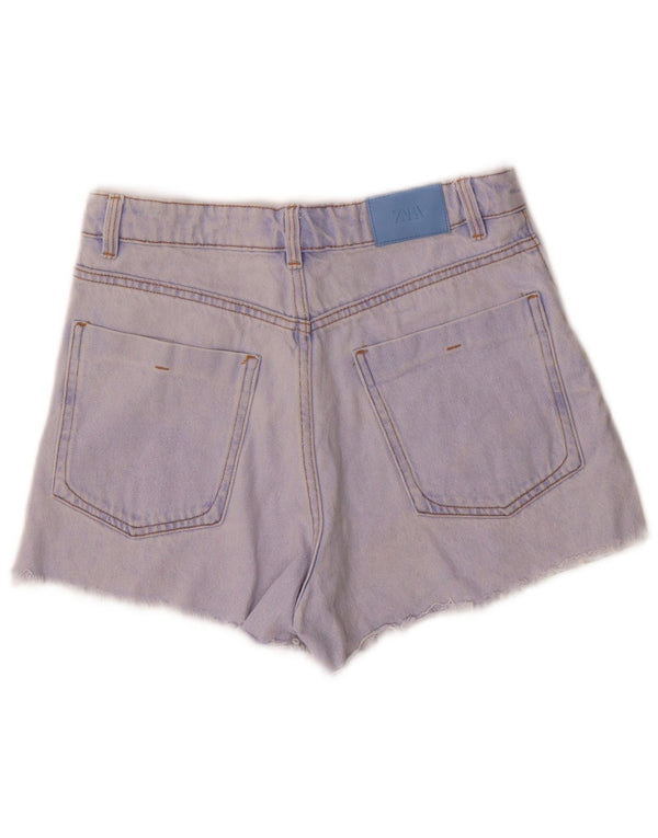 Zara Short en jean taille haute pour femme EU 36 XS W26 Bleu Coton