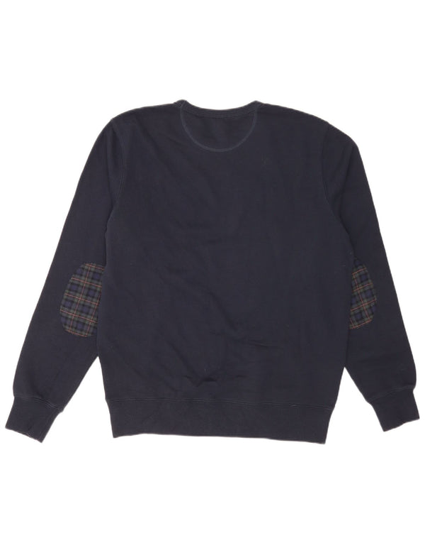 Sun68 Sweat-shirt pour homme en coton à carreaux bleu marine Taille L