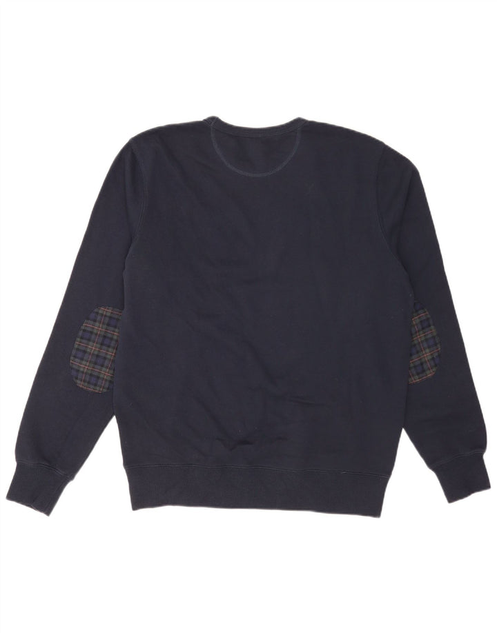 Sun68 Sweat-shirt pour homme en coton à carreaux bleu marine Taille L