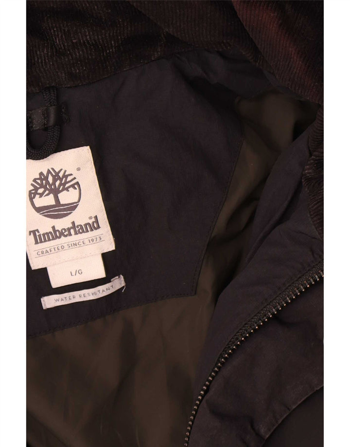 Timberland Veste matelassée à capuche pour homme UK 40 Large Noir Polyester