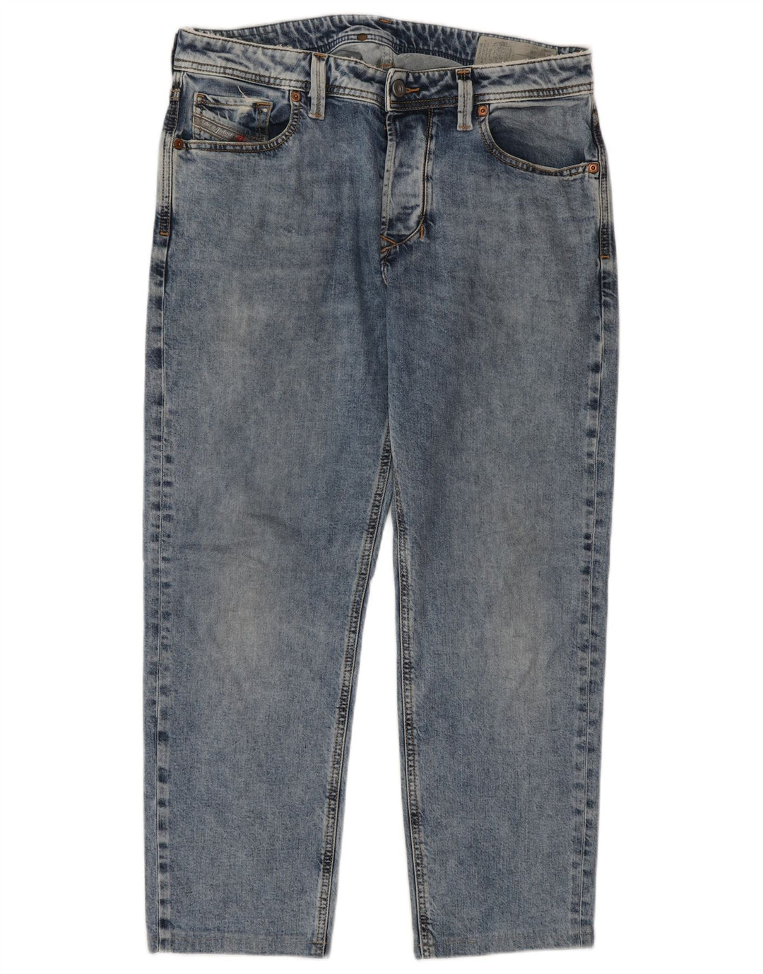 Diesel Jean Droit W31 L27 Bleu Coton Homme