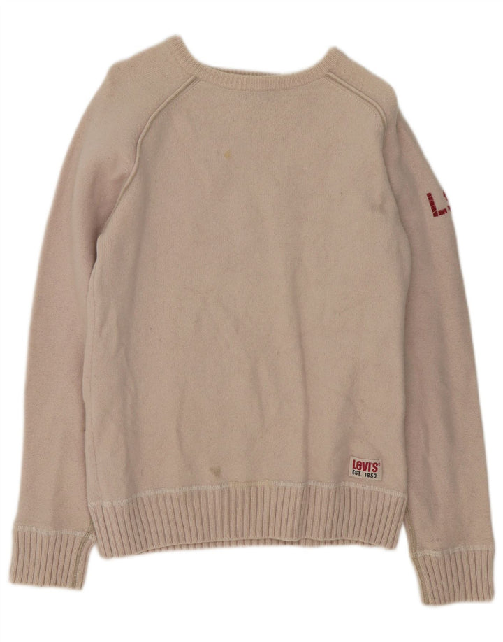 Levi's Pull col bateau femme UK 14 Large Beige Laine