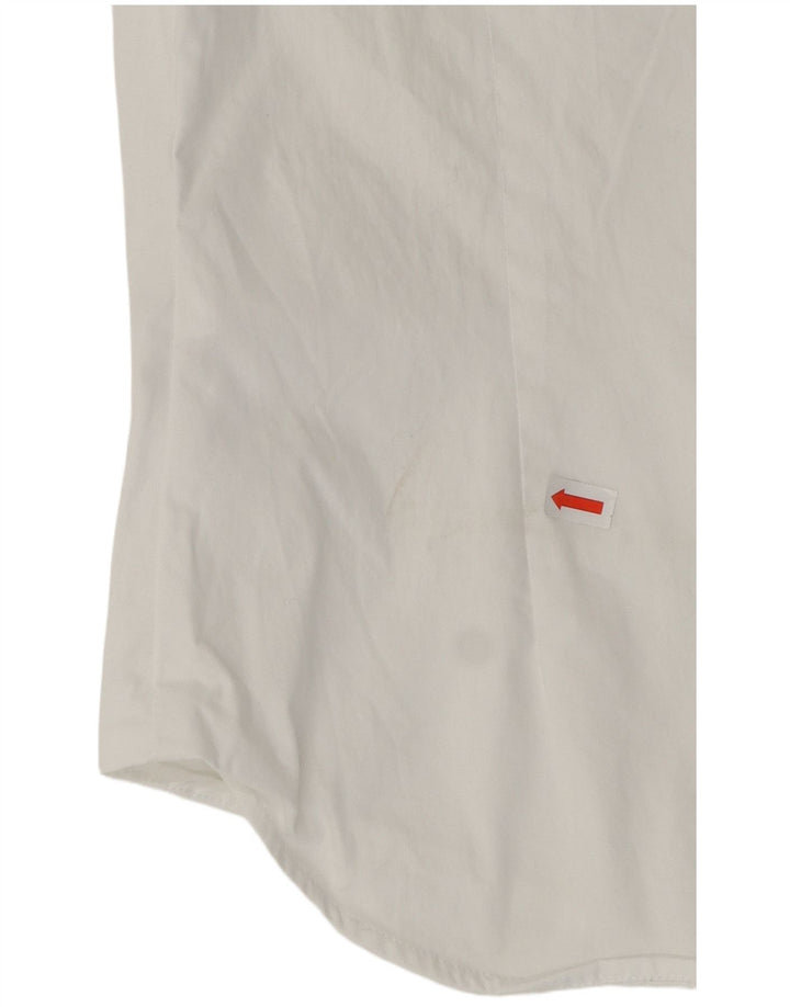 ZARA Chemise formelle pour femme UK 10 Petit coton blanc