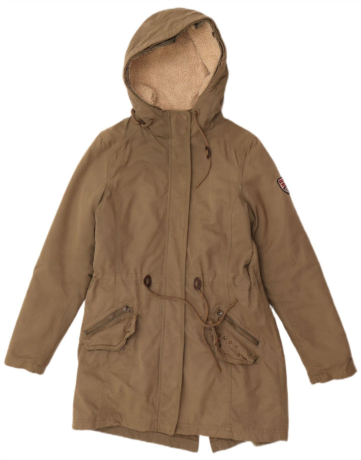 Tommy Hilfiger Veste parka à capuche surdimensionnée pour femme UK 10 Small Kaki