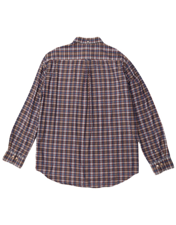 GANT Chemise Regular Fit Homme Taille 43/44 17 1/2 XL Bleu Marine à Carreaux Coton
