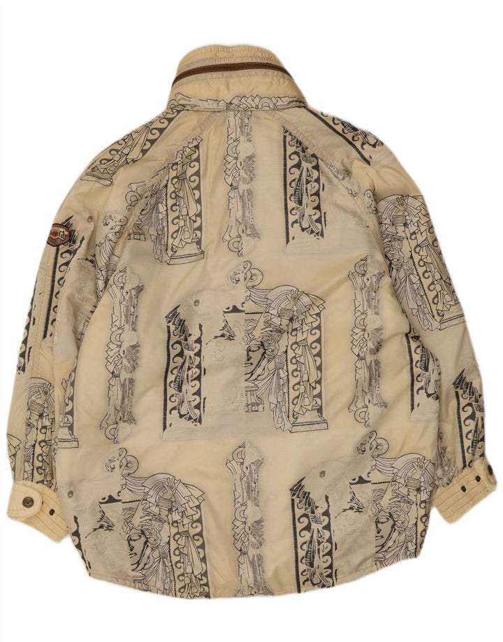 Emmegi Veste matelassée à capuche pour homme, coupe ample, UK 36, petit, beige, polyester