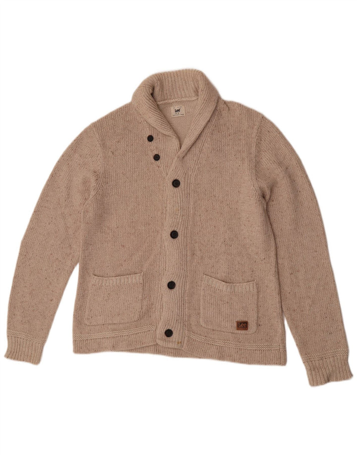 Lee Cardigan Homme Pull Beige Moyen Moucheté Coton