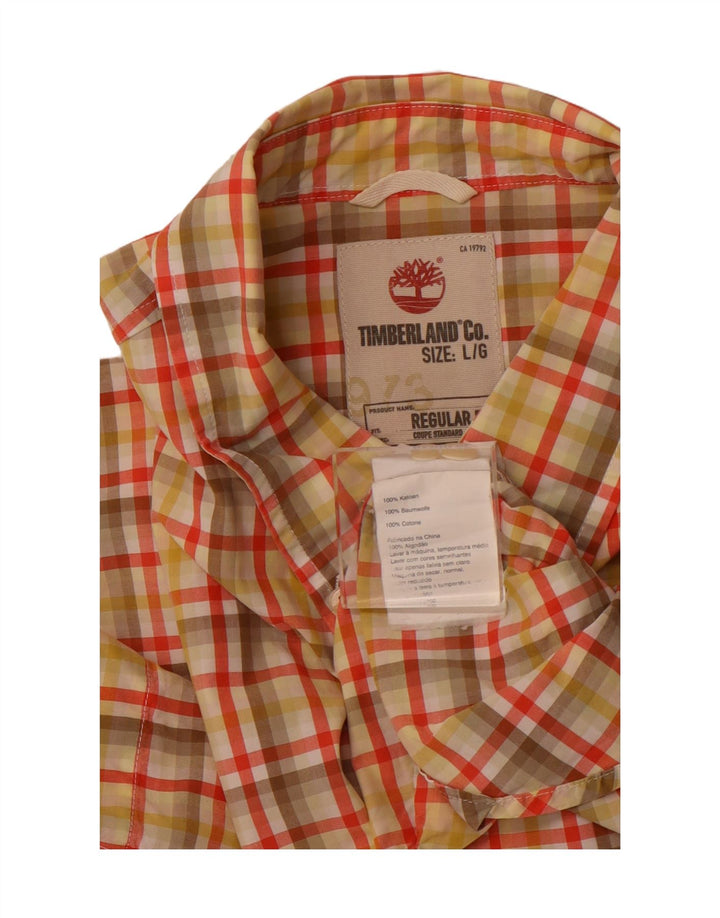 TIMBERLAND Chemise Grant Fit Regular Fit Homme Orange à Carreaux