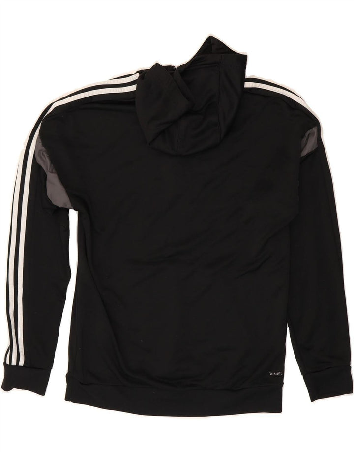 ADIDAS Mens Climalite Zip Neck Hoodie Jumper Medium Black Polyester Vintage Adidas and Second-Hand Adidas from Messina Hembry 