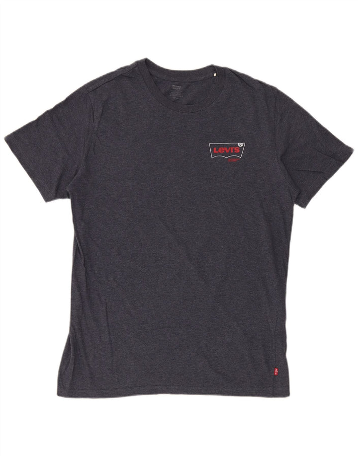 Levi's T-Shirt Top Homme Bleu Marine Moucheté Coton