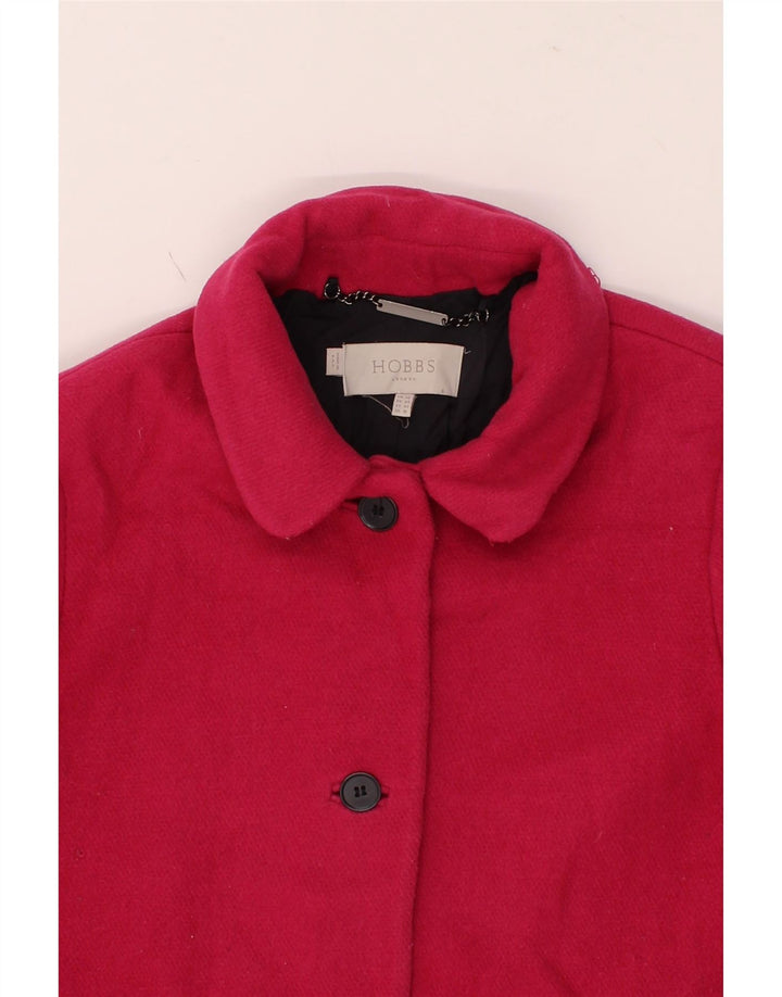 HOBBS Womens Overcoat UK 14 Large Pink Polyester Vintage Hobbs and Second-Hand Hobbs from Messina Hembry 