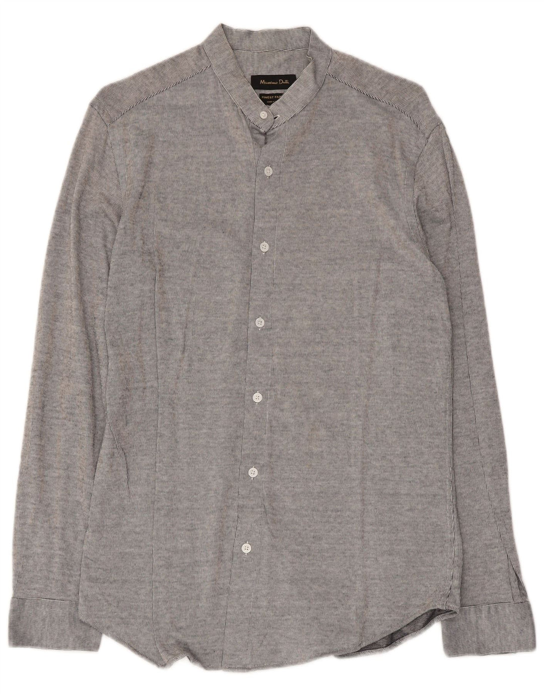 Massimo Dutti Chemise Homme Gris Moyen En Coton À Fines Rayures