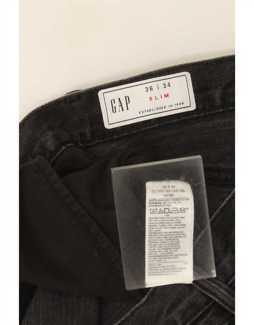 Gap Jean Slim Homme W36 L34 Coton Noir