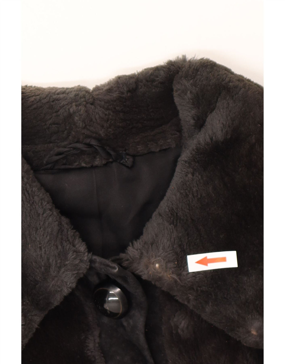 Veste en daim fausse fourrure femme vintage UK 12 brun moyen