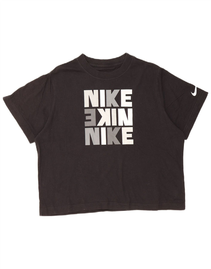 NIKE T-shirt court coupe ample pour fille 13-14 ans XL Noir