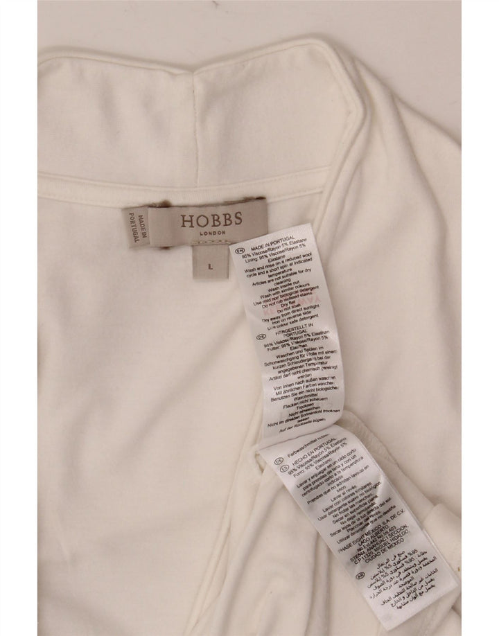 HOBBS Haut à manches longues pour femme UK 44 Large Viscose Blanc