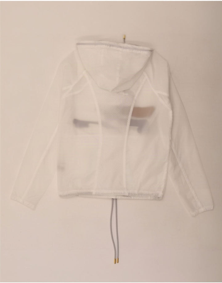 Fila Veste de survêtement à capuche graphique pour femme UK 10 Small Blanc Polyester