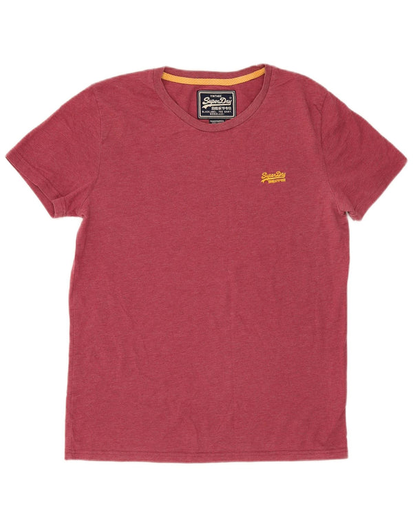 Superdry Homme Graphic T-Shirt Top Large Rouge Coton