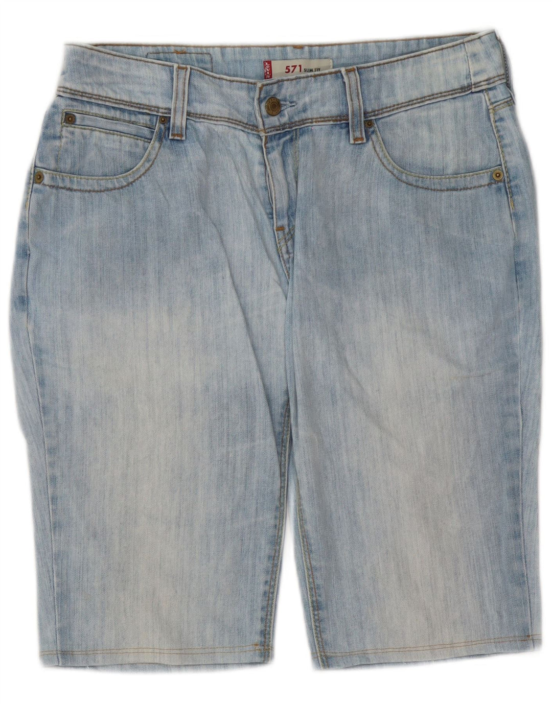 Levi's Short en Jean 571 Slim Fit W31 Femme Bleu Moyen Coton