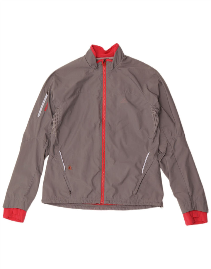 Adidas Veste de survêtement pour femme UK 16 Large Gris Colorblock Polyester