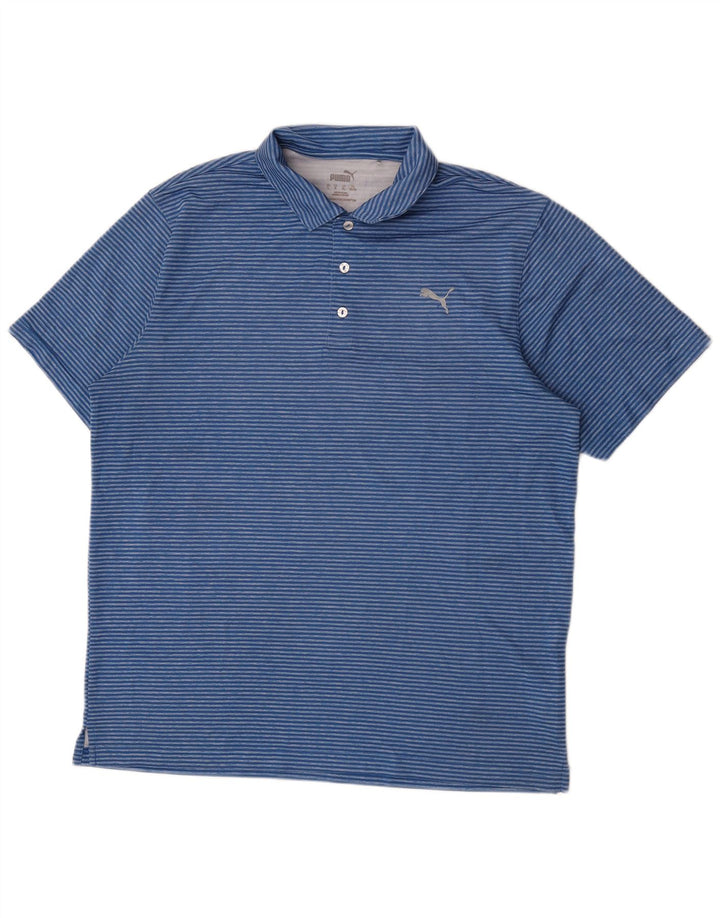 Puma Polo XL Homme Bleu Rayé Polyester