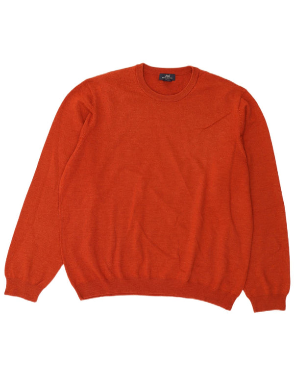 Brooks Brothers Pull à col rond 346 pour homme XL en laine mérinos orange