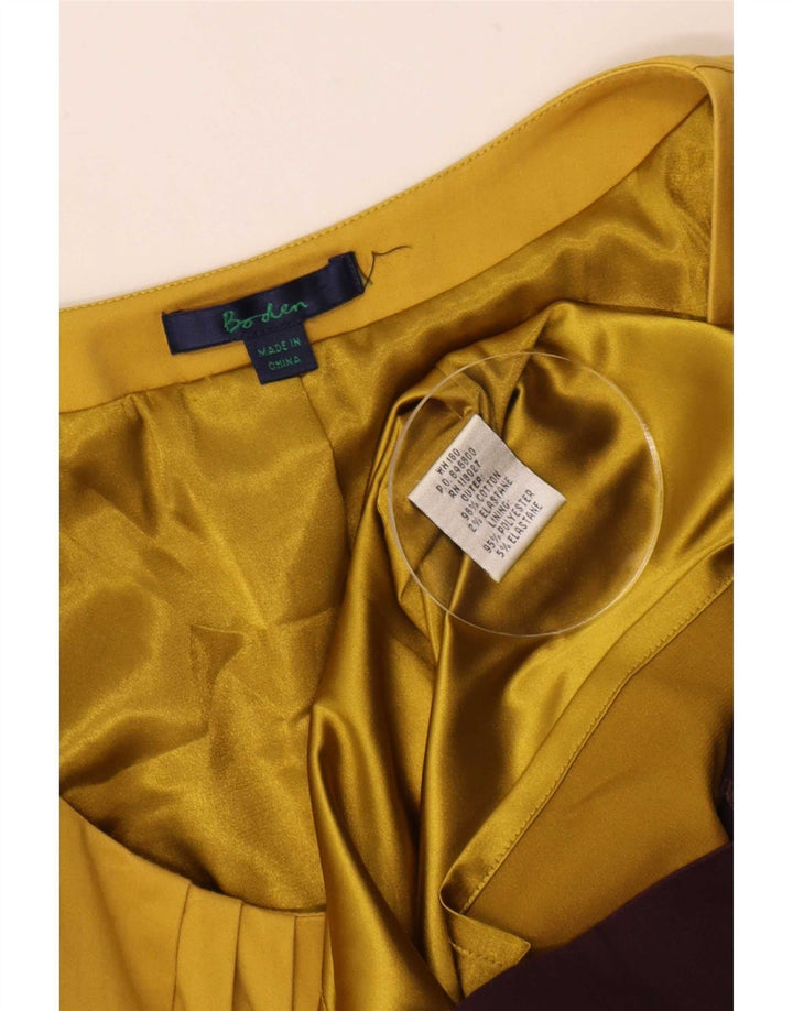 Robe basique à manches courtes Boden pour femme UK 42 Jaune moyen Colourblock