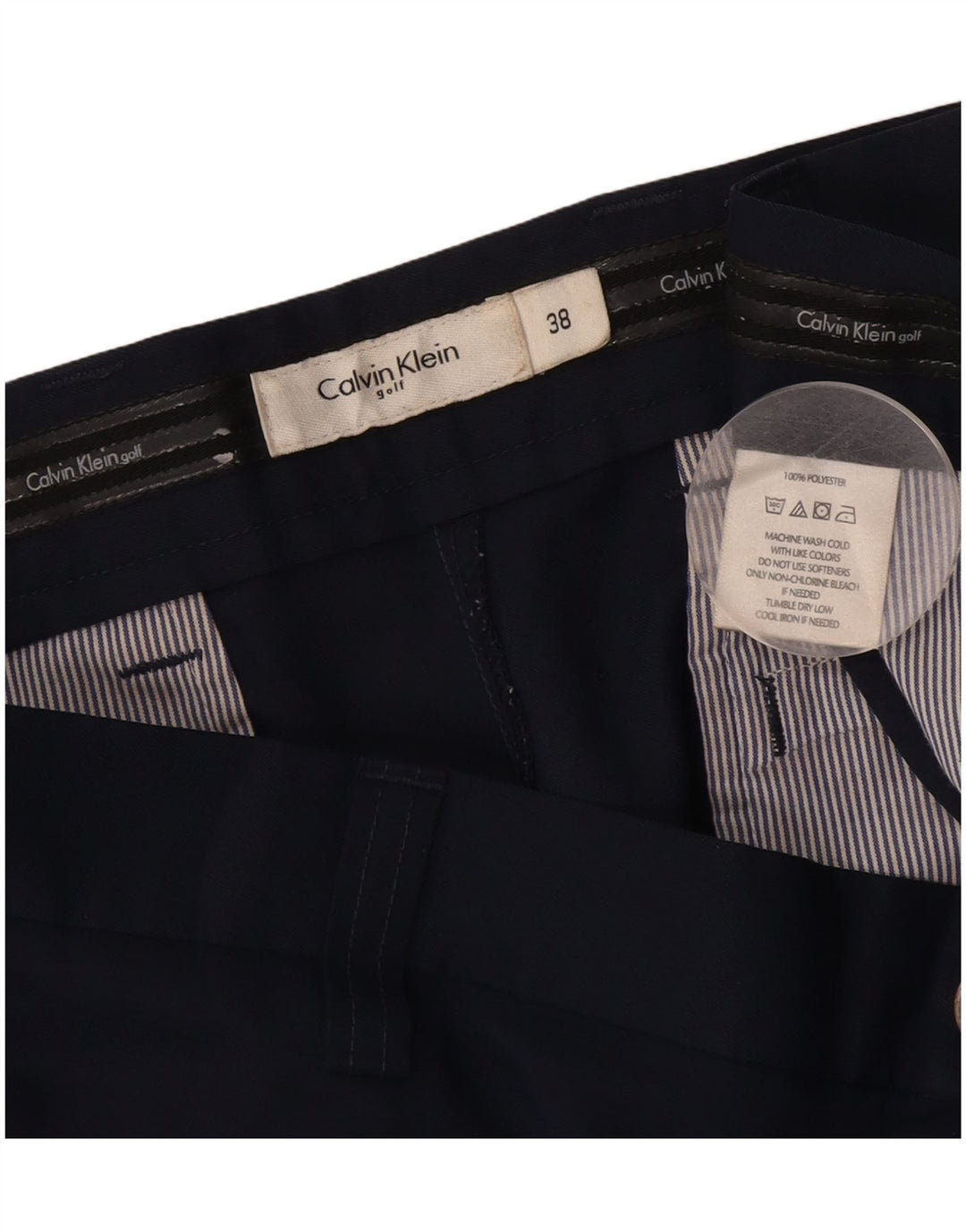 CALVIN KLEIN Short Chino Homme W38 XL Bleu Marine Polyester