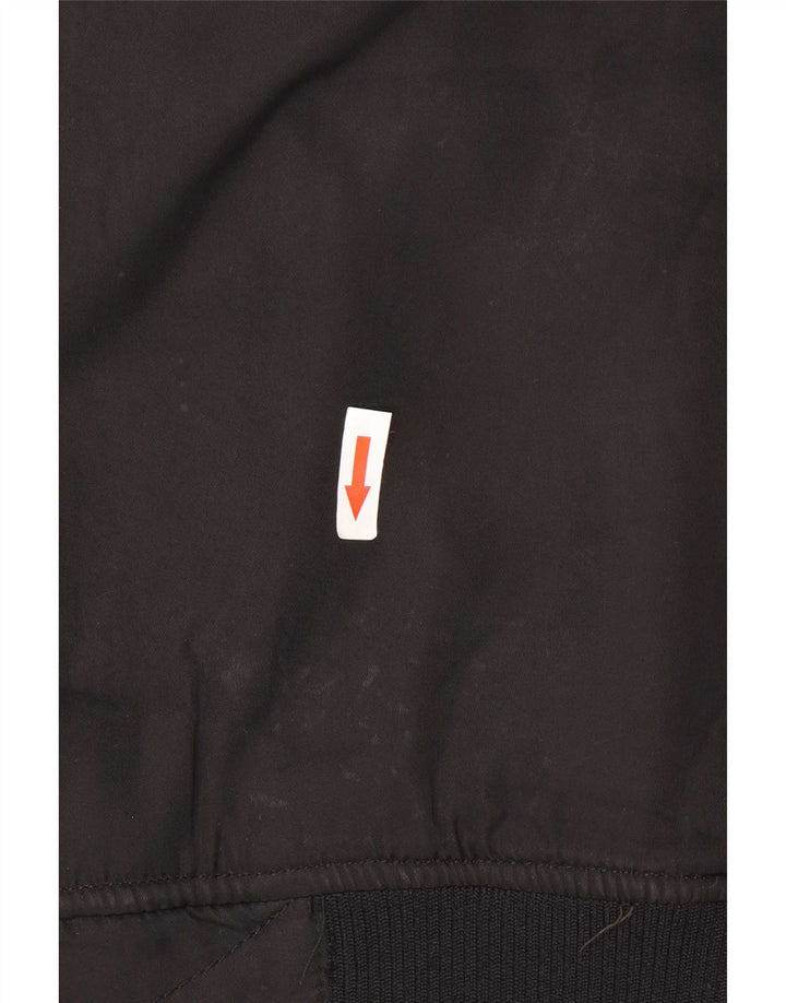 Zara Womens Sherpa Bomber Jacket UK 14 Moyen Noir Polyester
