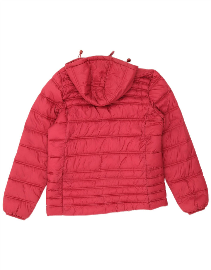 Crew Clothing Veste matelassée à capuche pour femme UK 12 Medium Rouge Polyamide