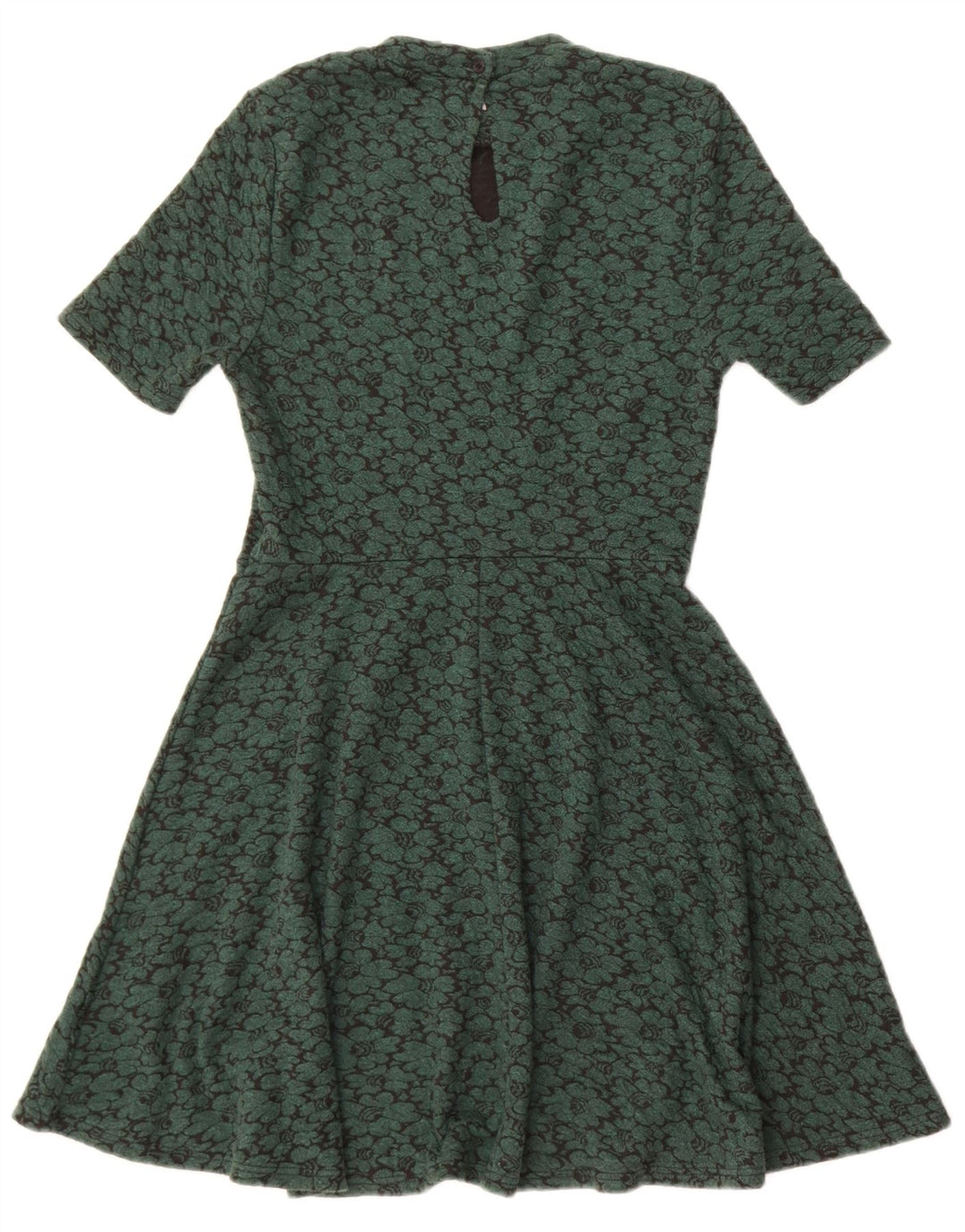 Topshop Robe trapèze pour femme UK 40 Petit vert floral en polyester
