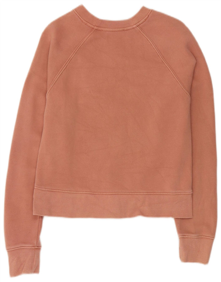 ZARA Femme Crop Sweatshirt Jumper UK 6 XS Rose Coton