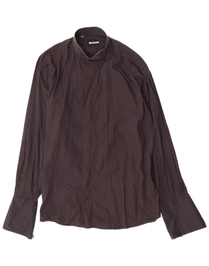 PIERRE CARDIN Chemise formelle homme Taille 16 1/2 41 Grandes rayures noires