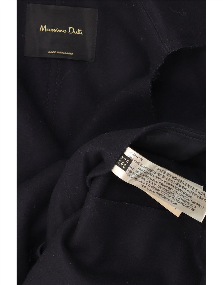 MASSIMO DUTTI Womens Oversized Double Breasted Coat EU 34 2XS Navy Blue