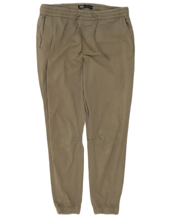 Zara Pantalon Chino Joggers Homme Large W34 L29 Kaki