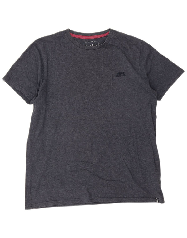 WEIRD FISH T-Shirt Homme Haut Large Bleu Marine Coton