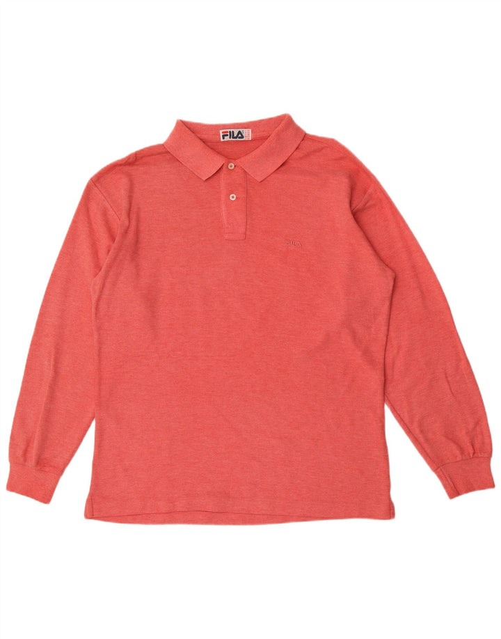 Fila Polo à manches longues homme IT 50 coton rouge moyen